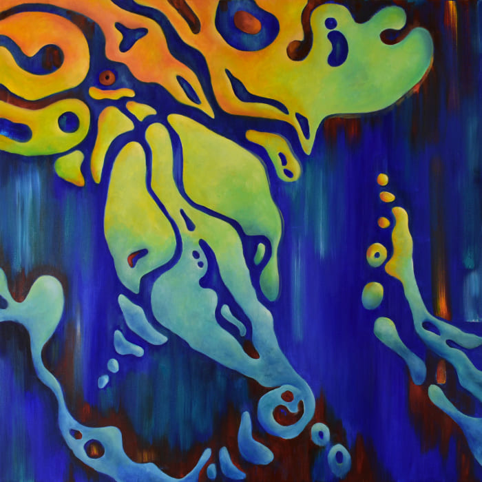 Painting by Marina Venediktova Music of water. Blue