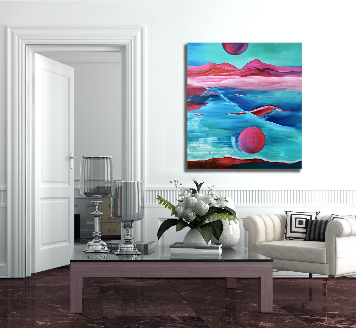 Painting by Marina Venediktova Red whale interior