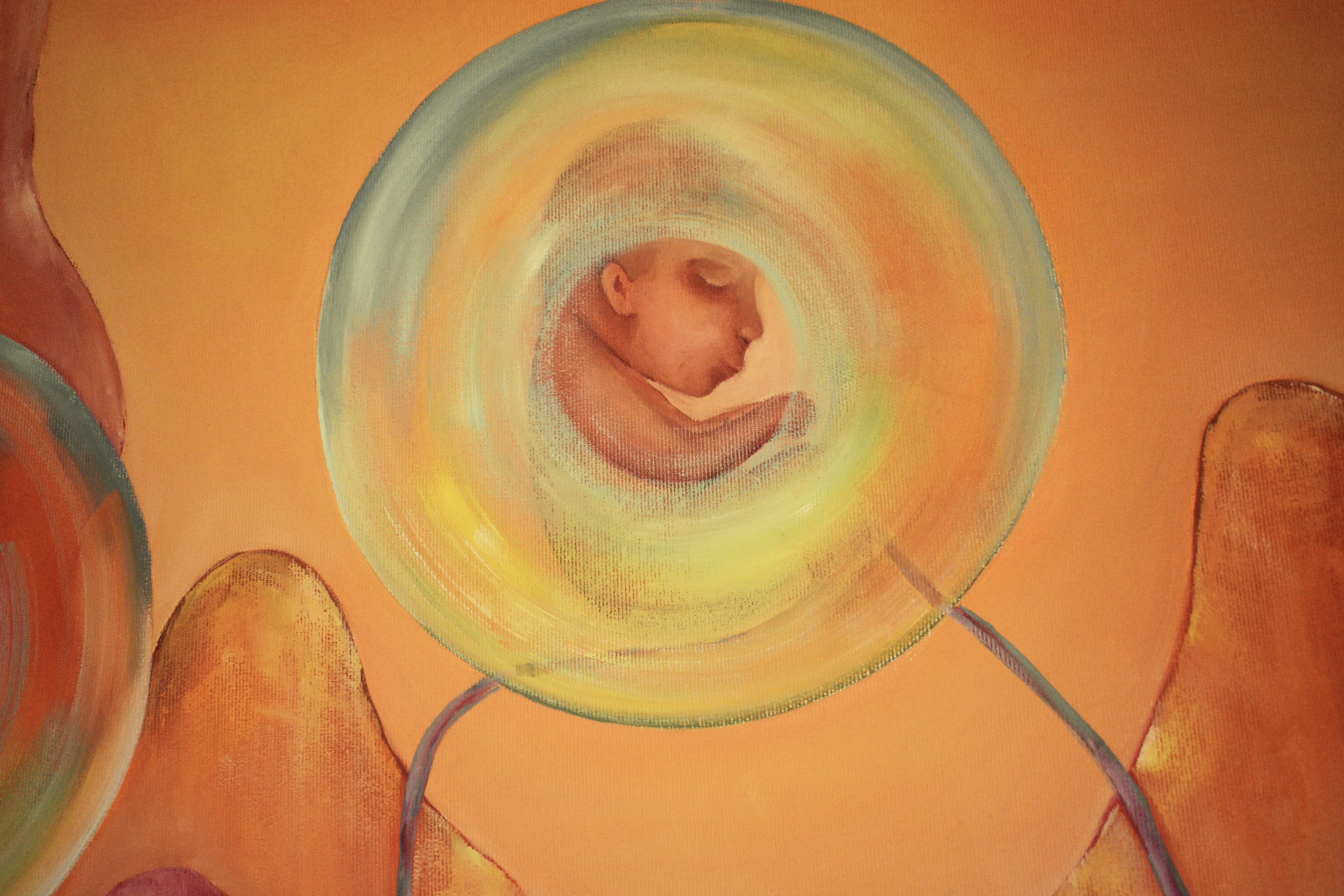 Painting by Marina Venediktova Mars. Birth of Adam detail