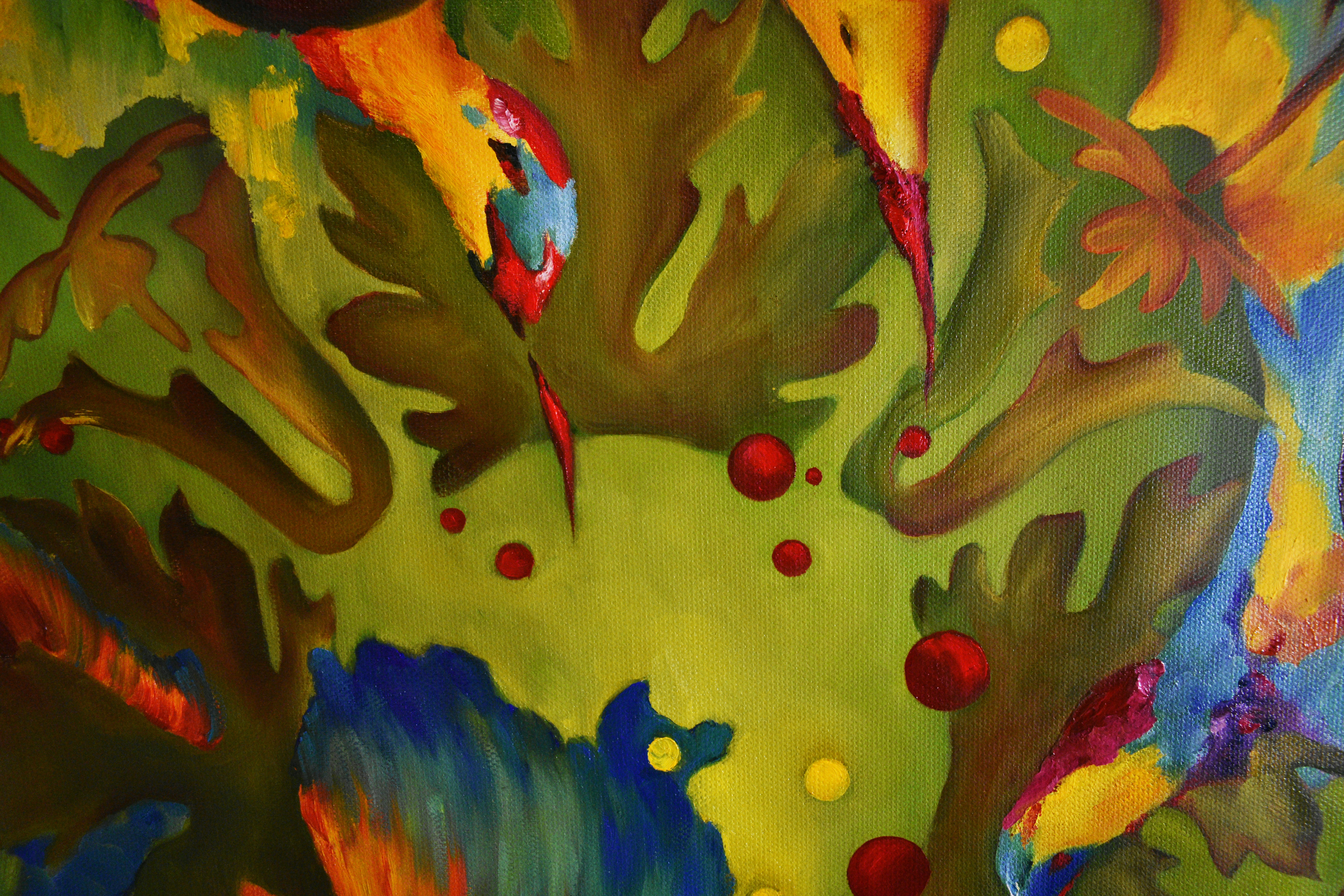 Painting by Marina Venediktova Birds and Berries detail