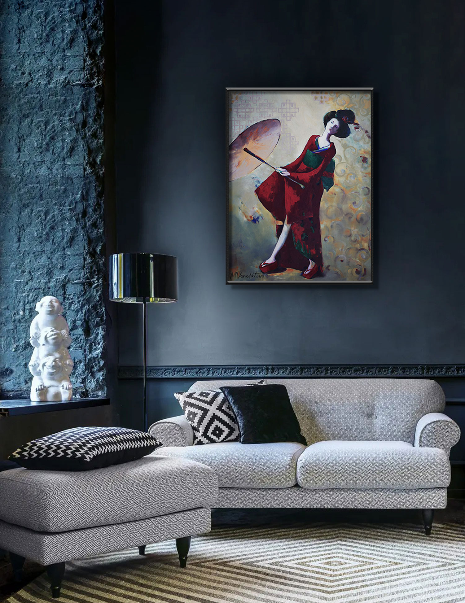 Painting by Marina Venediktova Fighting with a wind interior
