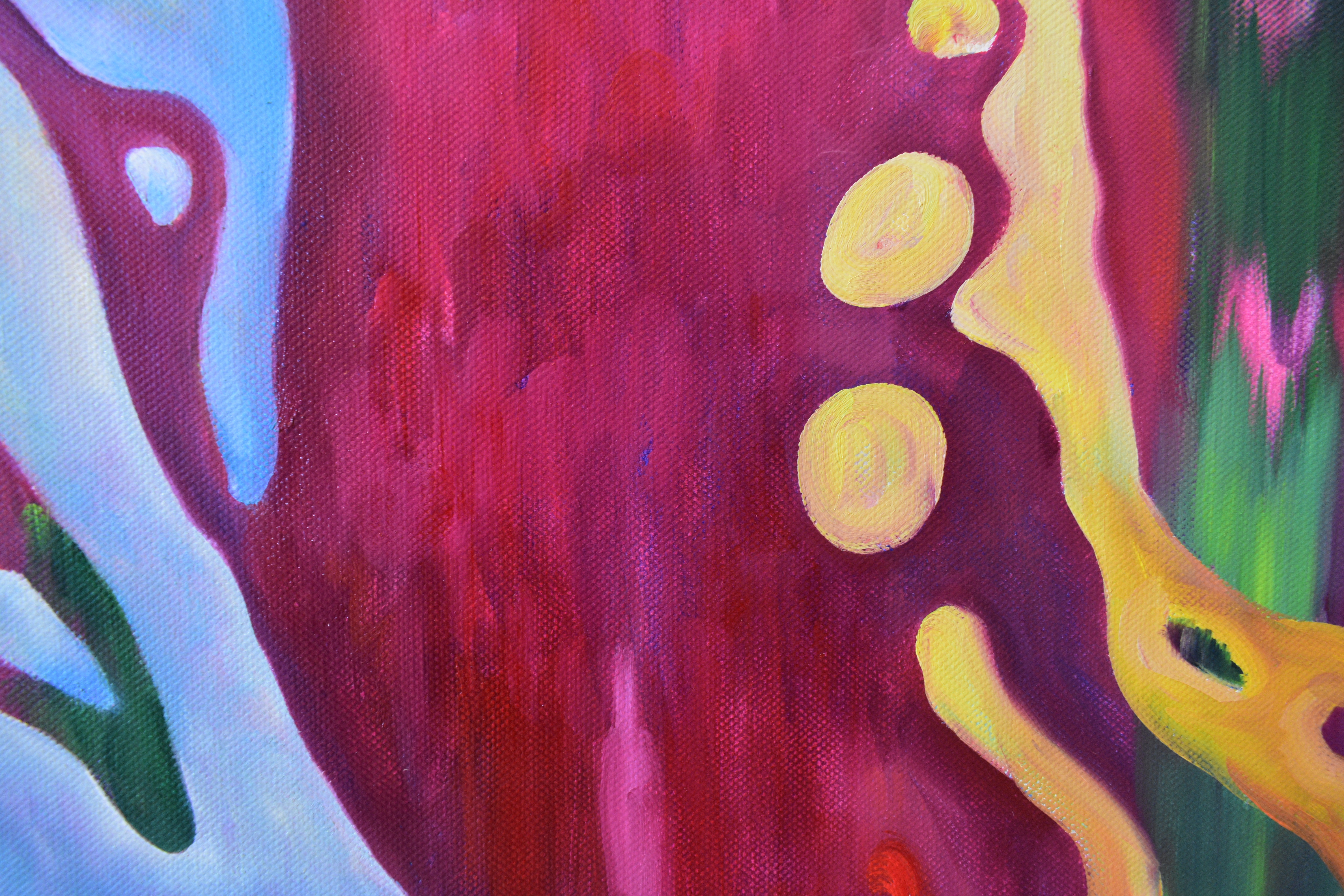 Картина Марины Венедиктовой Музыка воды. Розовый деталь