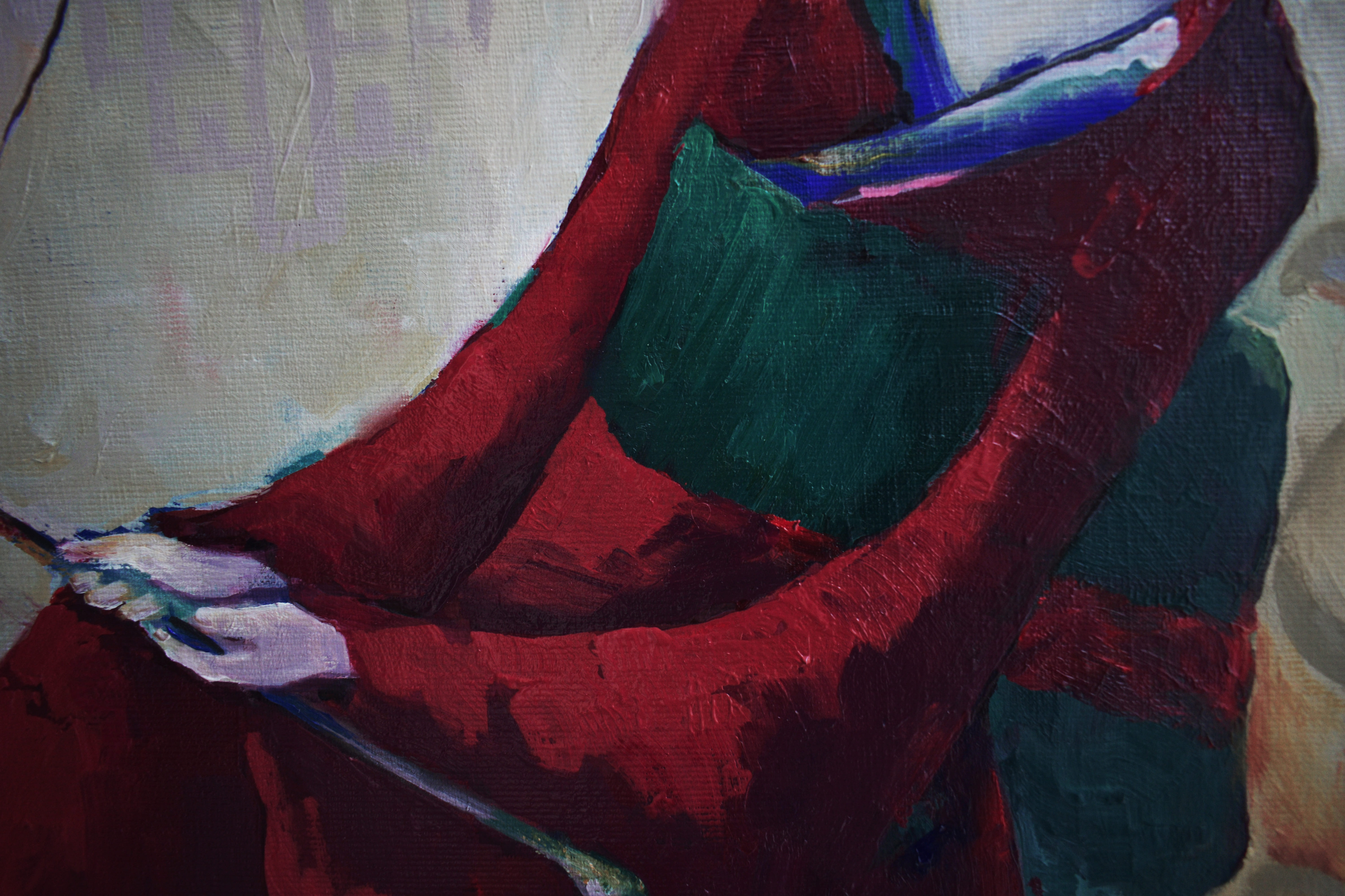 Картина Марины Венедиктовой Спорящая с ветром деталь