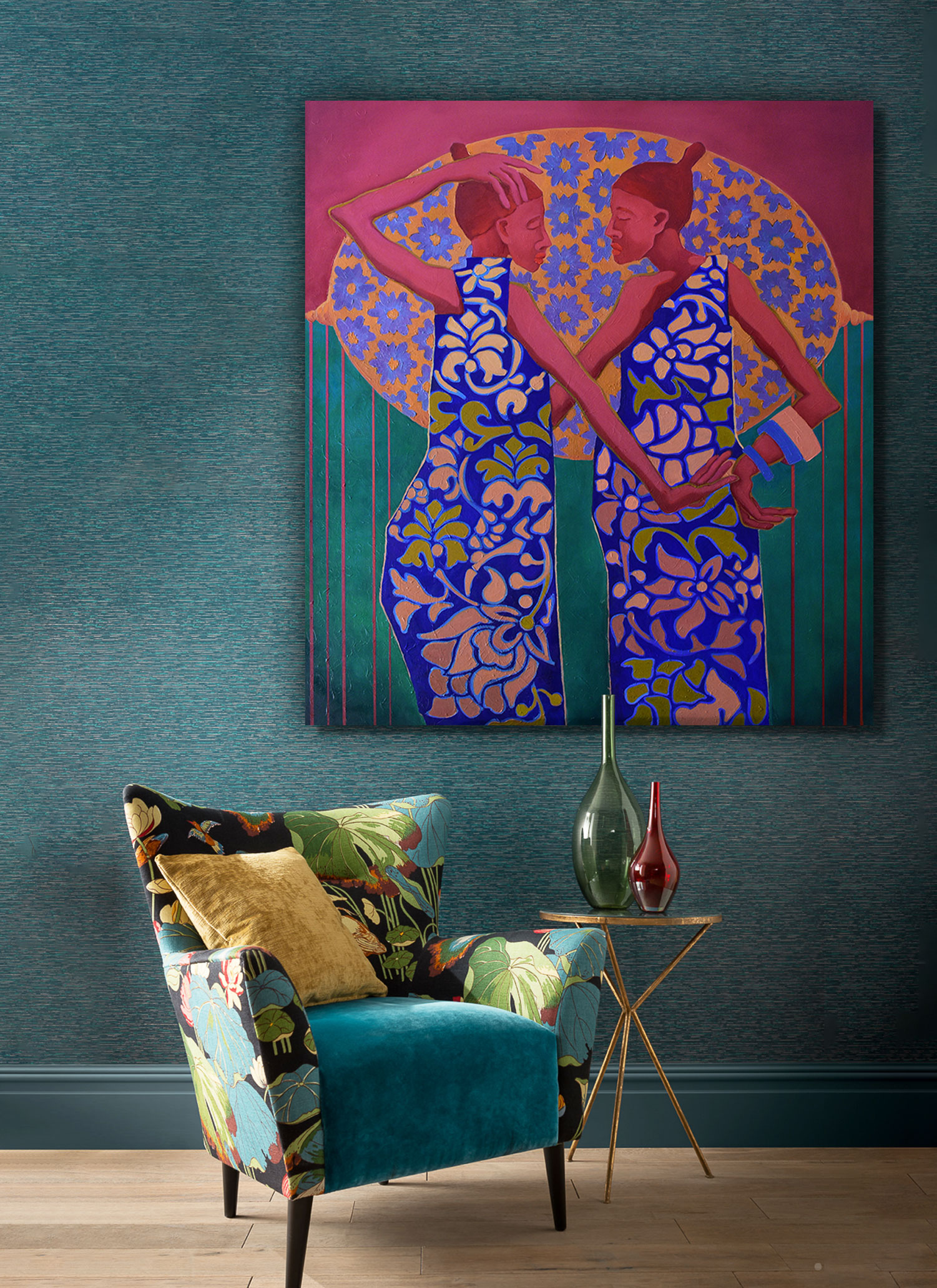 Картина Марины Венедиктовой Цветы в зеркале интерьер