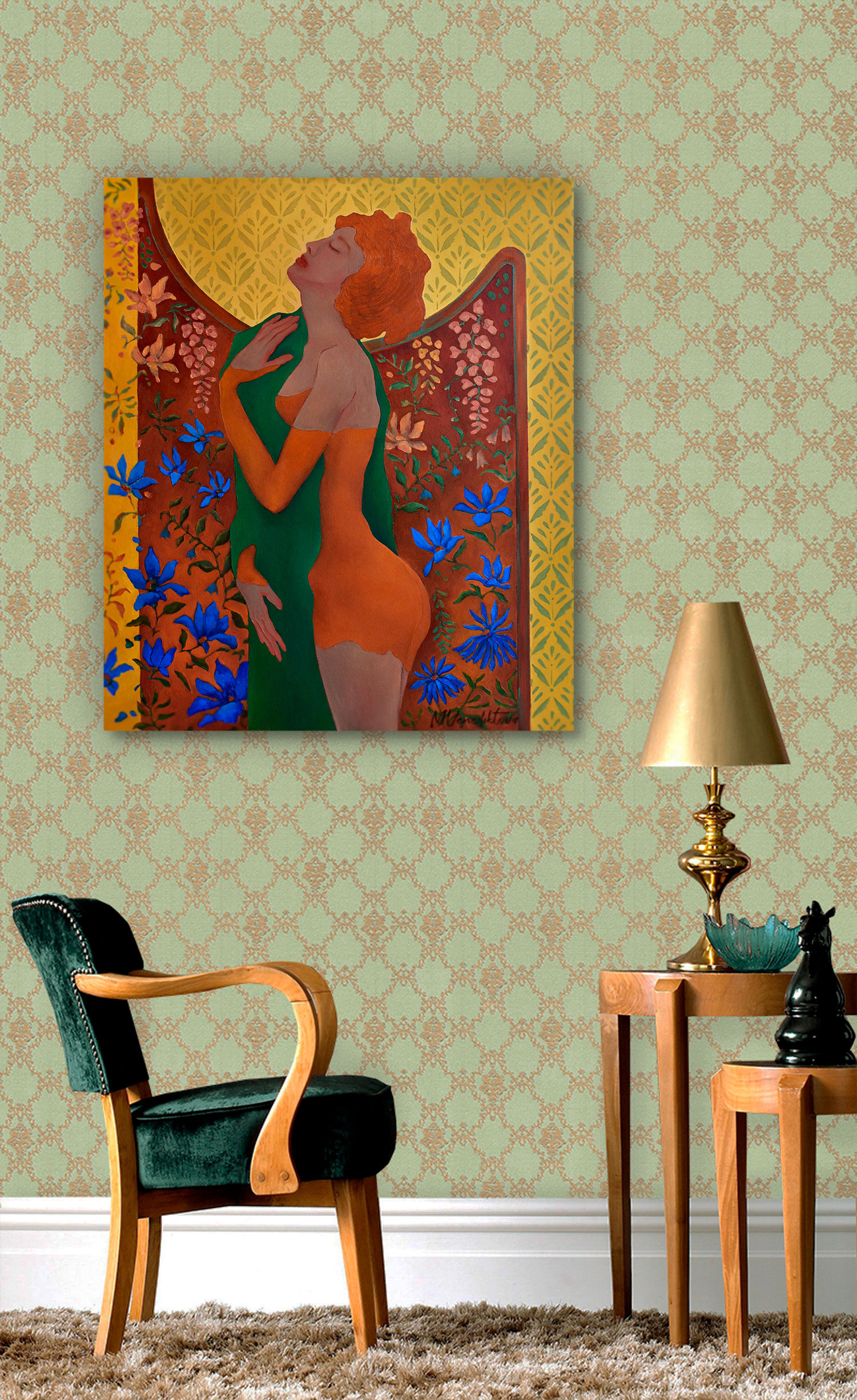 Картина Марины Венедиктовой Тайна за шелковой ширмой интерьер