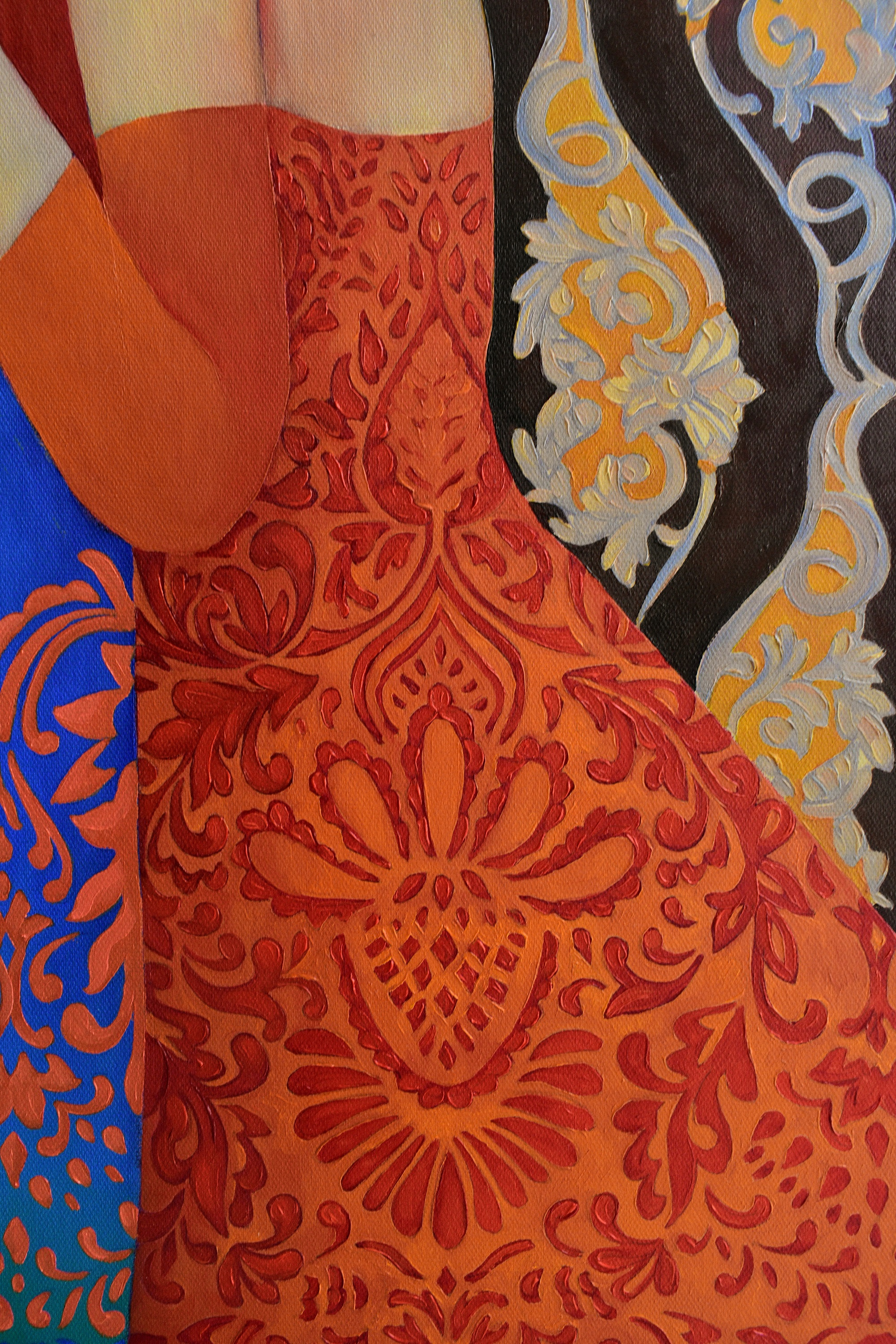 Картина Марины Венедиктовой Цветы под дождем деталь