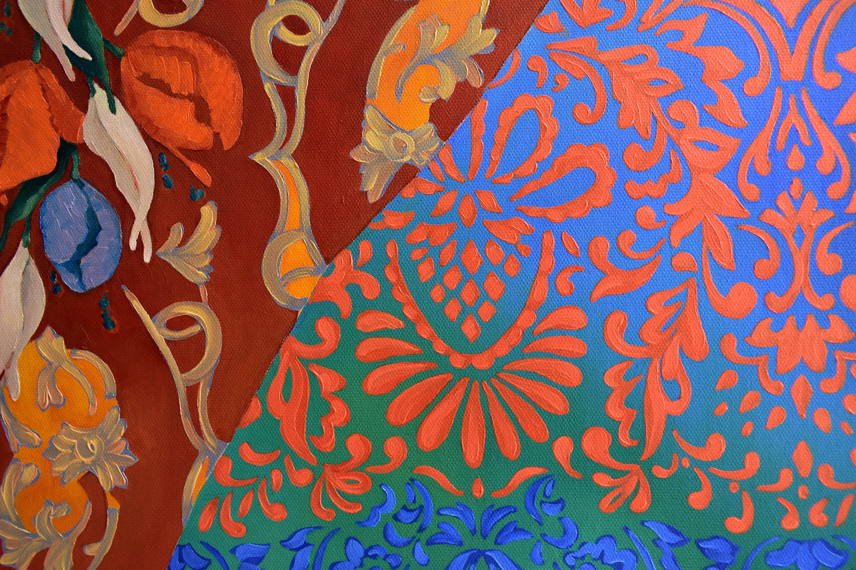 Картина Марины Венедиктовой Цветы под дождем деталь